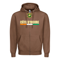 Chestnut Cote d_Ivoire National Flag Ivory Coast Coat Of Arms Gift Zipper Hoodie - trangStudio