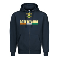 Navy Cote d_Ivoire National Flag Ivory Coast Coat Of Arms Gift Zipper Hoodie - trangStudio