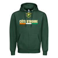 Sports Green Cote d_Ivoire National Flag Ivory Coast Coat Of Arms Gift Zipper Hoodie - trangStudio