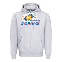 Heather Grey mumbai indians Zipper Hoodie - trangStudio