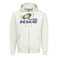 Oatmeal Heather mumbai indians Zipper Hoodie - trangStudio