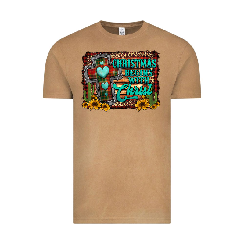 Christmas Begins With Christ Cross Vintage Tee by Jasminsmagicworld | Teevron