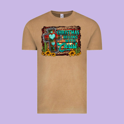 Christmas Begins With Christ Cross Vintage Tee Designed By Jasminsmagicworld
