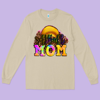 Softball Mom Long Sleeve Tee Designed By Oliviacreatesart