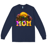 Navy softball mom Long Sleeve Tee - OliviaCreatesArt