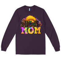 Plum softball mom Long Sleeve Tee - OliviaCreatesArt