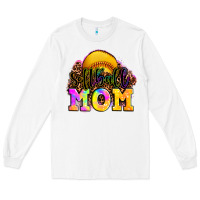 White softball mom Long Sleeve Tee - OliviaCreatesArt