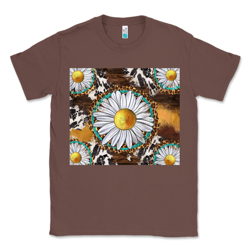 Western Daisy And Cowhide Tumbler Tbs Classic Tee by TumblerDesignByShophia | Teevron