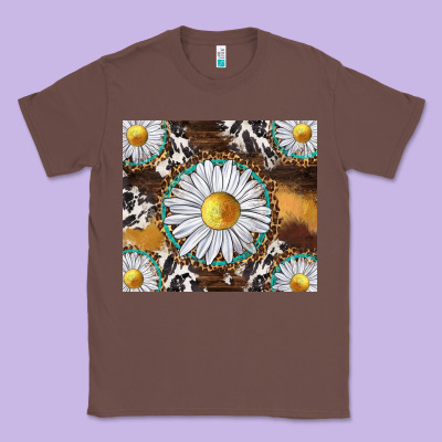 Western Daisy And Cowhide Tumbler Tbs Classic Tee Designed By Tumblerdesignbyshophia