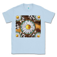 Dusty Blue western daisy and cowhide tumbler tbs Classic Tee - TumblerDesignByShophia