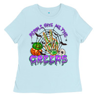 Baby Blue people give me the creeps Ladies Tee - NancyCooperArtShop
