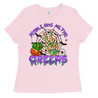 Bubblegum Pink people give me the creeps Ladies Tee - NancyCooperArtShop