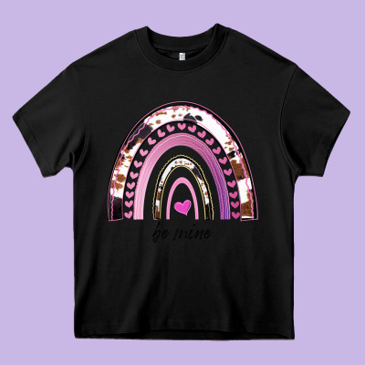Valentines Day Rainbow, Valentines Day Rainbow Cowhide, Heavy Core Tee Designed By Bettercallsaul