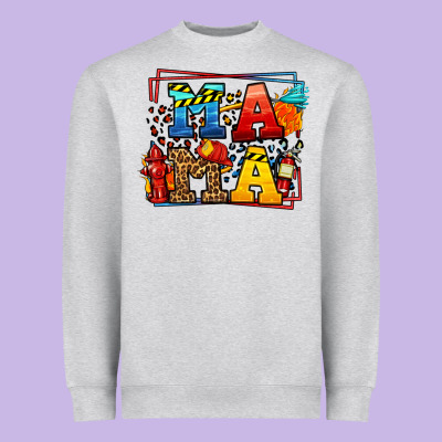Leopard Frame Firefighter Mama Mother's Day Heavyweight Sweatshirt Designed By Lillyallendesigns