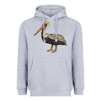 Heather Grey louisiana state bird pelican Heavyweight Hoodie - BarkalooDesign