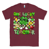 Burgundy one lucky teacher Classic Tee - Artiststas