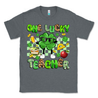 Charcoal Heather one lucky teacher Classic Tee - Artiststas