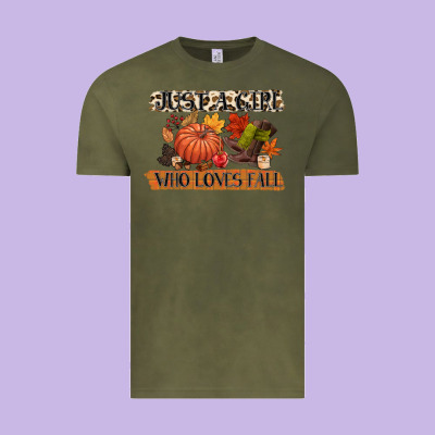 Just A Girl Who Loves Fall Vintage Tee Designed By Cowgirlartshop