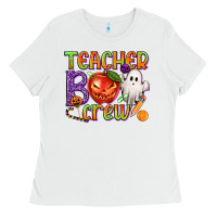 White Teacher Boo Crew Ladies Tee - texasbilliewilder