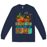 Navy country roads take me home olivia Long Sleeve Tee - OliviaCreatesArt