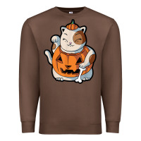Chestnut cute kawaii maneki neko cat halloween pumpkin costume boys Premium Sweatshirt - trangStudio