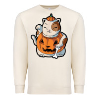 Sandshell cute kawaii maneki neko cat halloween pumpkin costume boys Premium Sweatshirt - trangStudio