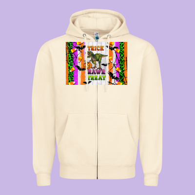 Trick Rawr Treat Kids Bottle Zipper Hoodie Designed By Artiststas