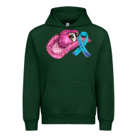 Forest Green cowboy hat and cancer ribbon Urban Hoodie - AdoDesignShop