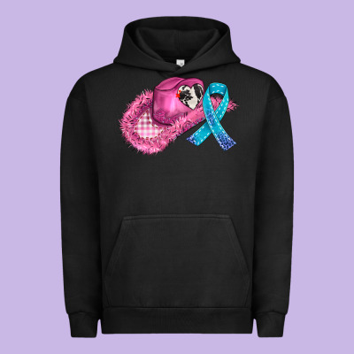 Cowboy Hat And Cancer Ribbon Urban Hoodie Designed By Adodesignshop