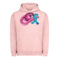 Pigment Salmon cowboy hat and cancer ribbon Urban Hoodie - AdoDesignShop
