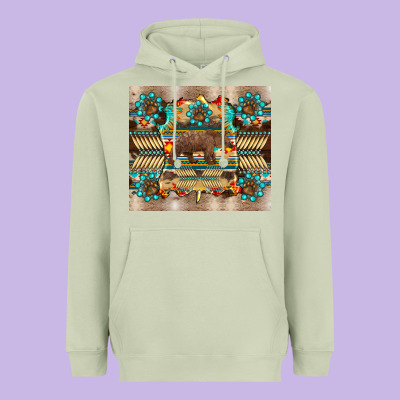 Bear Native Animal  Pelt  Tumbler Heavyweight Hoodie Designed By Barkaloodesign