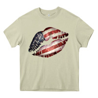 Mossy American Flag Lips Heavy Core Tee - Bettercallsaul