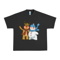 Pigment Black christmas reindeer snowman Urban Heavy Tee - CowGirlArtShop