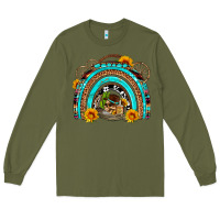 Army Green easter rainbow olivia Long Sleeve Tee - OliviaCreatesArt