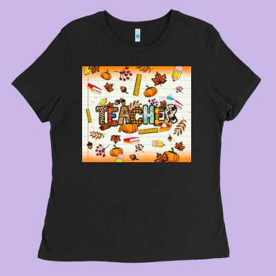 Teacher Fall Ladies Tee Designed By Nancycooperartshop