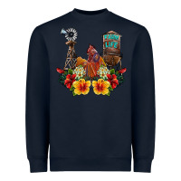 Navy farm life rooster Heavyweight Sweatshirt - SublimationCraftShop