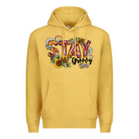 Antique Gold Stay Groovy Premium Hoodie - CowhideDigitalArt