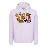 Lilac Stay Groovy Premium Hoodie - CowhideDigitalArt
