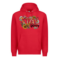 Red Stay Groovy Premium Hoodie - CowhideDigitalArt