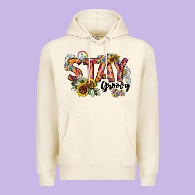 Stay Groovy Premium Hoodie Designed By Cowhidedigitalart