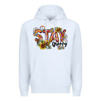 White Stay Groovy Premium Hoodie - CowhideDigitalArt