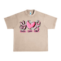 French Oak peace love cure breast cancer Urban Heavy Tee - CowGirlArtShop
