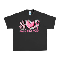 Pigment Black peace love cure breast cancer Urban Heavy Tee - CowGirlArtShop