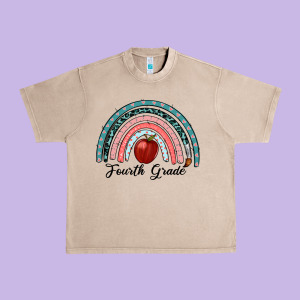 Fourth Grade Rainbow Urban Heavy Tee Designed By Ranaportraitstore