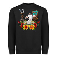 Black farm life sheep Heavyweight Sweatshirt - SublimationCraftShop