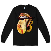 Black Softball Tongue Long Sleeve Tee - Jasminsmagicworld