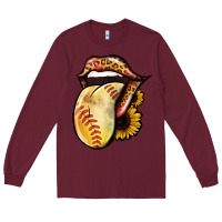 Burgundy Softball Tongue Long Sleeve Tee - Jasminsmagicworld