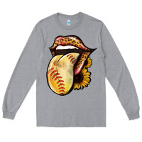 Heather Grey Softball Tongue Long Sleeve Tee - Jasminsmagicworld