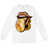 White Softball Tongue Long Sleeve Tee - Jasminsmagicworld