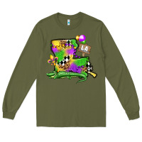 Army Green louisiana map alligator mardi gras olivia Long Sleeve Tee - OliviaCreatesArt